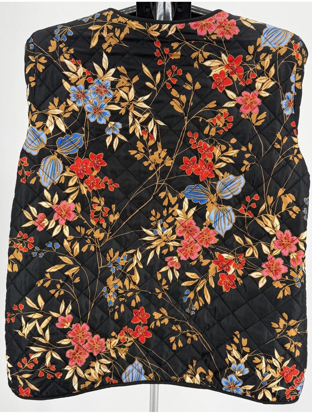 Ruby Rd. Floral Quilted Jacket Black Multicolor Size 16 - Picture 4 of 7